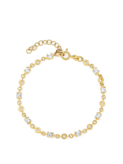 V by Laura Vann Gold Lyla fine bezel bracelet with white topaz at Collagerie