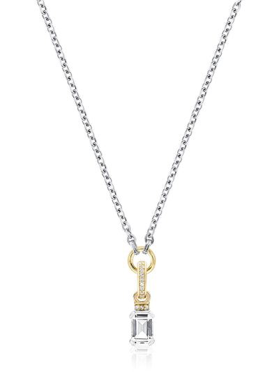 V by Laura Vann Emerald cut charm on carrier chain at Collagerie