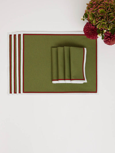 Maison Margaux Festive green placemats, set of 4 at Collagerie