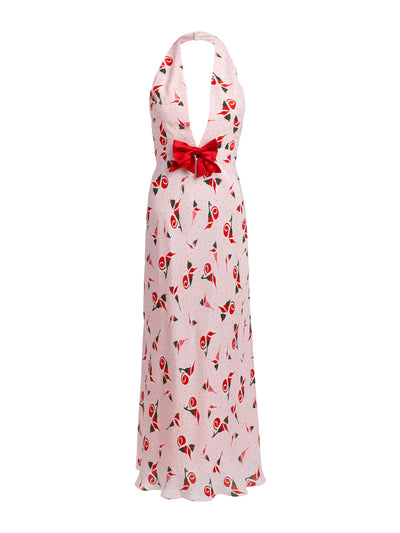 Markarian Valerie pink calla lily print midi dress at Collagerie