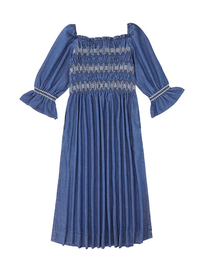 Seventy + Mochi Washed indigo Sally dress at Collagerie