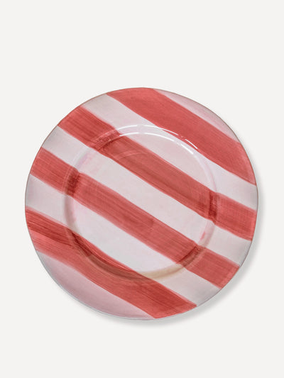 Valsa Home Stripes hand painted ceramic dinner plate at Collagerie