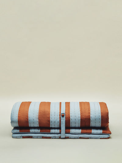 Zara Home x Collagerie Striped patchwork cotton topper at Collagerie