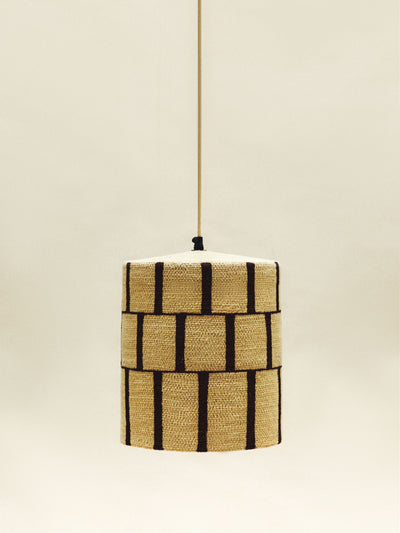 Zara Home x Collagerie Striped seagrass ceiling lamp at Collagerie