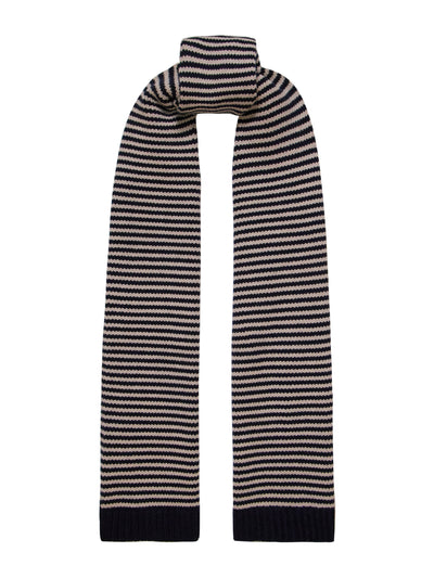 Navygrey The winter weekender scarf in navy and lait at Collagerie