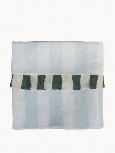 Amuse La Bouche Sea green wide stripe duvet cover at Collagerie