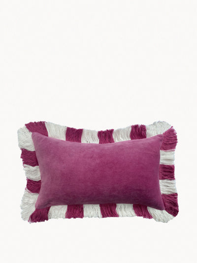 Amuse La Bouche Rectangle fuchsia velvet cushion cover at Collagerie