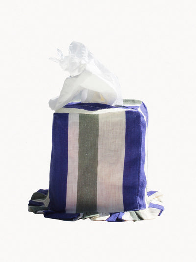 Amuse La Bouche Cobalt and sea green square tissue box cover at Collagerie