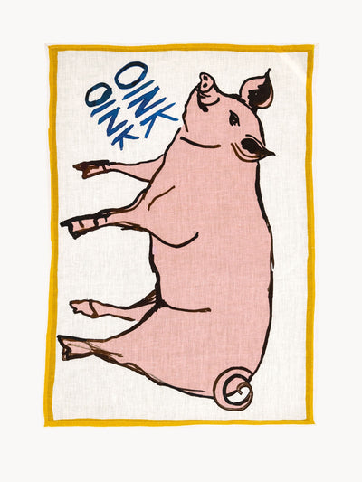 Amuse La Bouche Pig tea towel at Collagerie