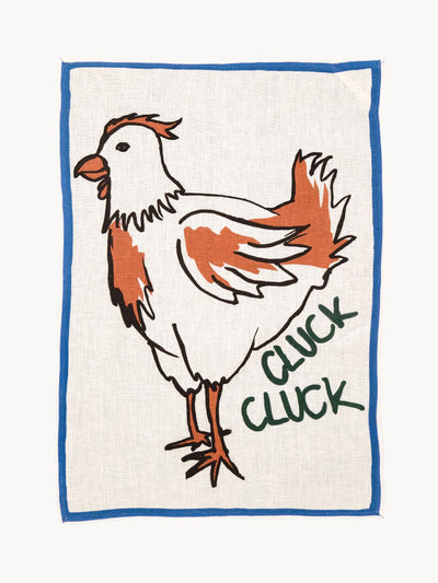 Amuse La Bouche Cluck cluck tea towel at Collagerie