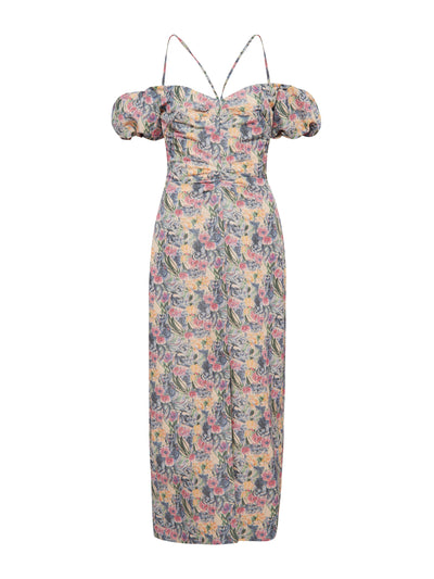 Markarian Watercolour floral ruched Palma dress at Collagerie