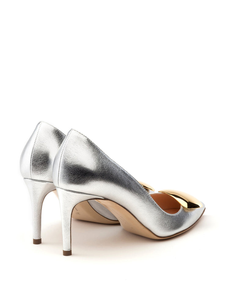 Silver nappa New Nada Cromato stiletto heels