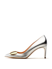 Silver nappa New Nada Cromato stiletto heels