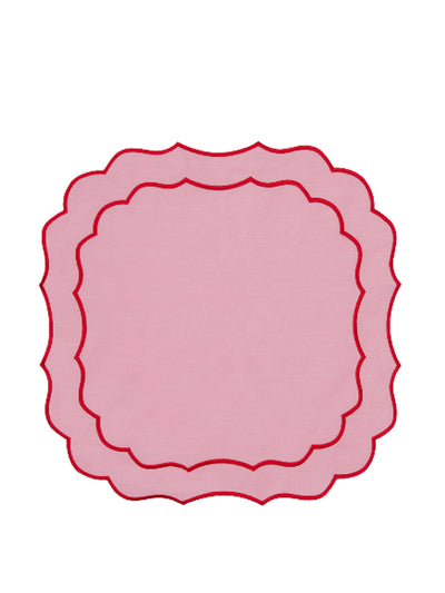 Domenica Marland The multipurpose napkin and placemat in pink and red, set of 4 at Collagerie