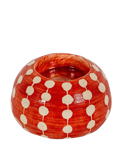 Wicklewood Dots tealight holder red at Collagerie