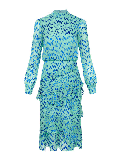 Saloni Mist blue Isa ruffle dress at Collagerie