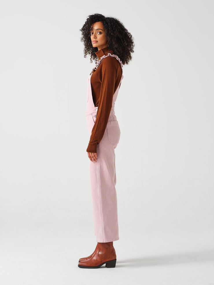 Dusty rose Elodie frill dungaree