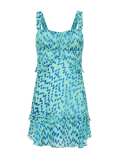 Saloni Mist blue Chandra Short Dress at Collagerie