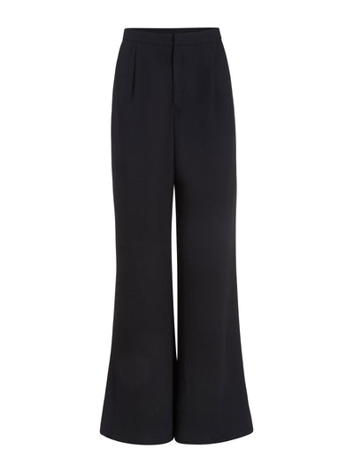 Markarian Black wool Lotus wide leg trousers at Collagerie