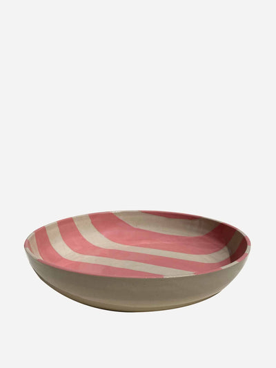 KS Creative Pottery Duci striped bowl in pink at Collagerie