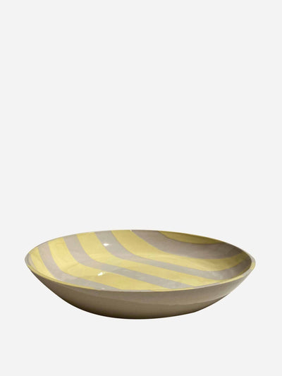 KS Creative Pottery Duci striped bowl in yellow at Collagerie