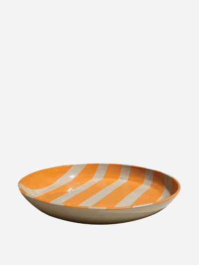 KS Creative Pottery Duci striped bowl in orange at Collagerie