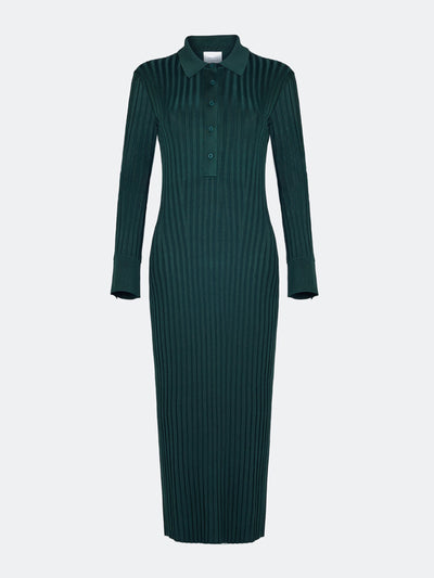 Galvan Evergreen rib knit Rhea lounge henley dress at Collagerie