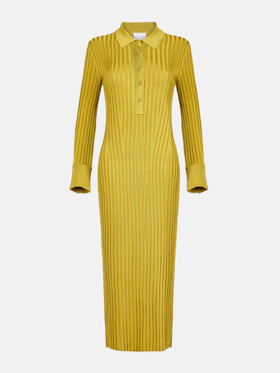 Galvan Gold lounge henley Rhea dress at Collagerie