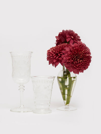 Maison Margaux Hand cut flower wine glasses, set of 4 at Collagerie