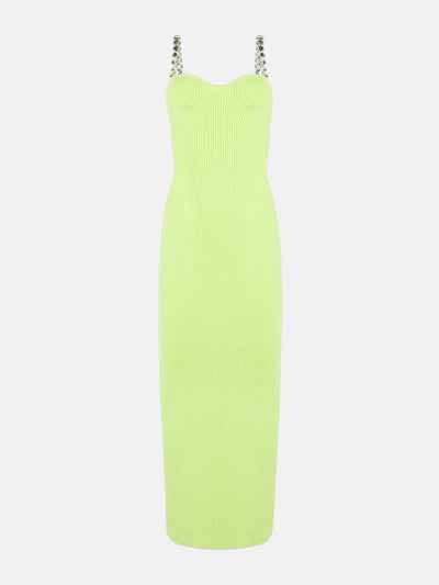 Galvan Globe lime chain wave dress at Collagerie