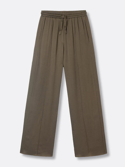 Riand 28 Cleo olive satin trousers at Collagerie