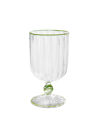 Domenica Marland Home Green handblown venetian wine glasses, set of 2 at Collagerie