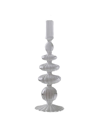 Domenica Marland Home Clear glass candlestick holder at Collagerie