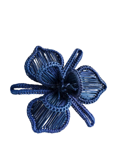 Domenica Marland Home Blue Orchid rattan napkin ring at Collagerie