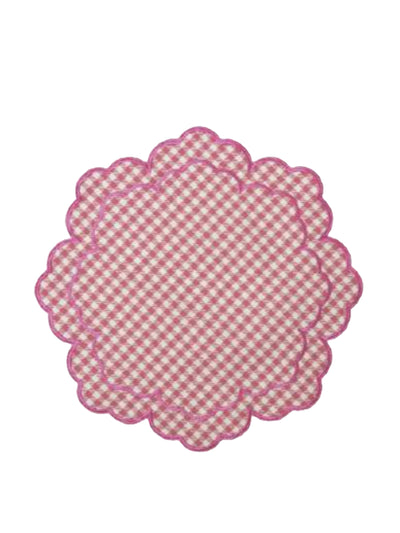 Domenica Marland Home White and pink gingham placemat at Collagerie