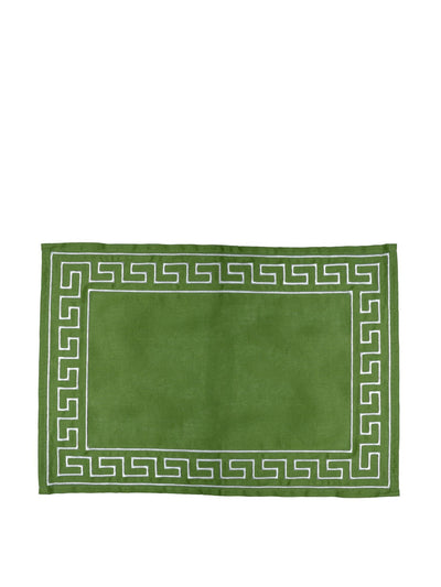 Domenica Marland Grecian embroidered placemats in green at Collagerie