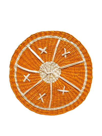 Domenica Marland Home Orange woven coaster at Collagerie