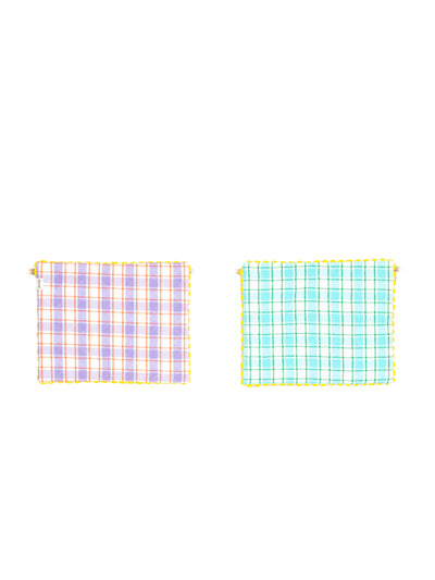 Domenica Marland Aqua and orchid reversible placemats (set of 2) at Collagerie