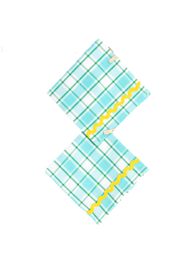 Domenica Marland Home Aqua and Yellow Napkins, set of 2 at Collagerie
