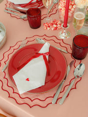 Peach and red placemat