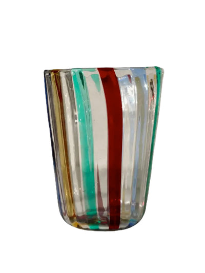 Domenica Marland Home Striped handblown Murano drinking glass at Collagerie