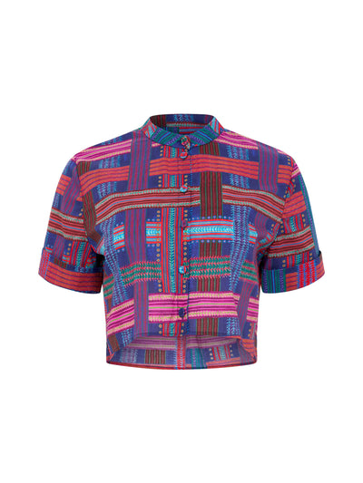 Saloni Basketweave indigo Jude B shirt at Collagerie