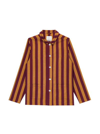Nufferton Cabernet and yellow Uno stripe pyjama shirt at Collagerie