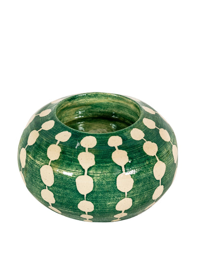 Wicklewood Dots tealight holder green at Collagerie