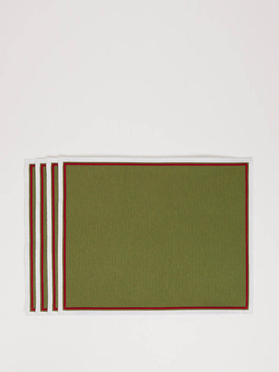 Maison Margaux Festive green napkins and placemats, set of 4 at Collagerie