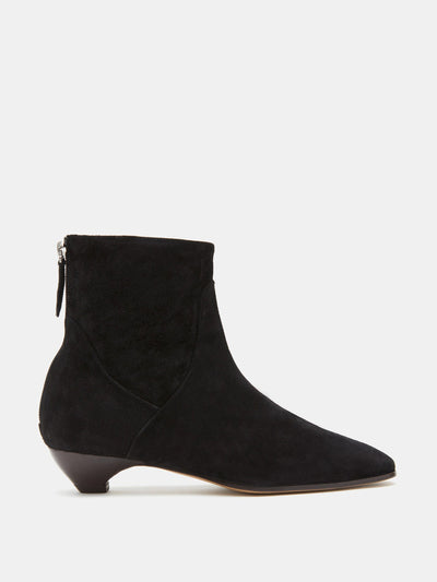 Le Monde Beryl Black suede Allegra ankle boots at Collagerie