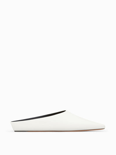 NEOUS Cream leather Alba mules at Collagerie