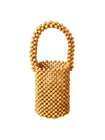 BrunnaCo Alila wooden beads bucket bag at Collagerie