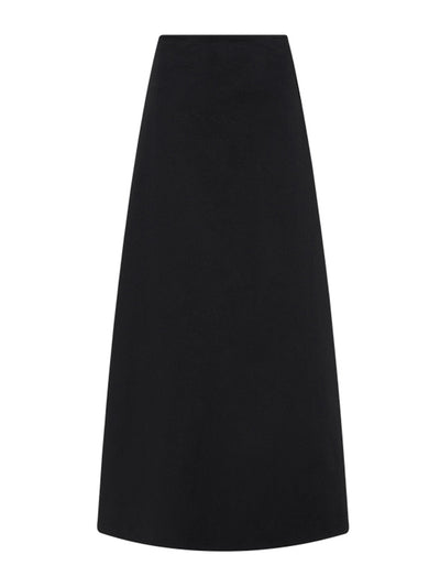Matteau Black cotton A-line skirt at Collagerie