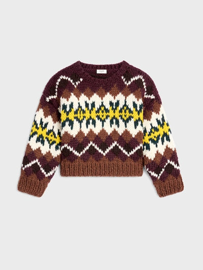 Celine Crewneck sweater in fair isle wool at Collagerie